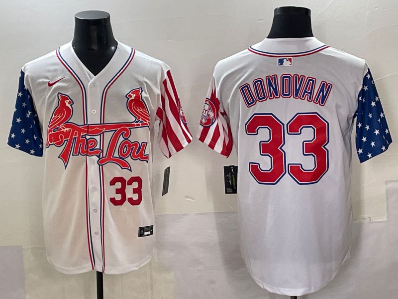 Men 2025 St.Louis Cardinals #33 Donovan White a generation of national flags Joint Name Nike MLB Jersey style 3